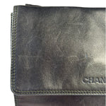 Chanel Vintage Metallic Bronze Lambskin Logo Messenger Bag 1997