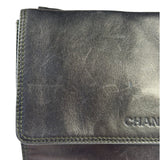 Chanel Vintage Metallic Bronze Lambskin Logo Messenger Bag 1997