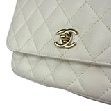 Chanel White Quilted Leather Side-Packs Dual Shoulder Bag 2019