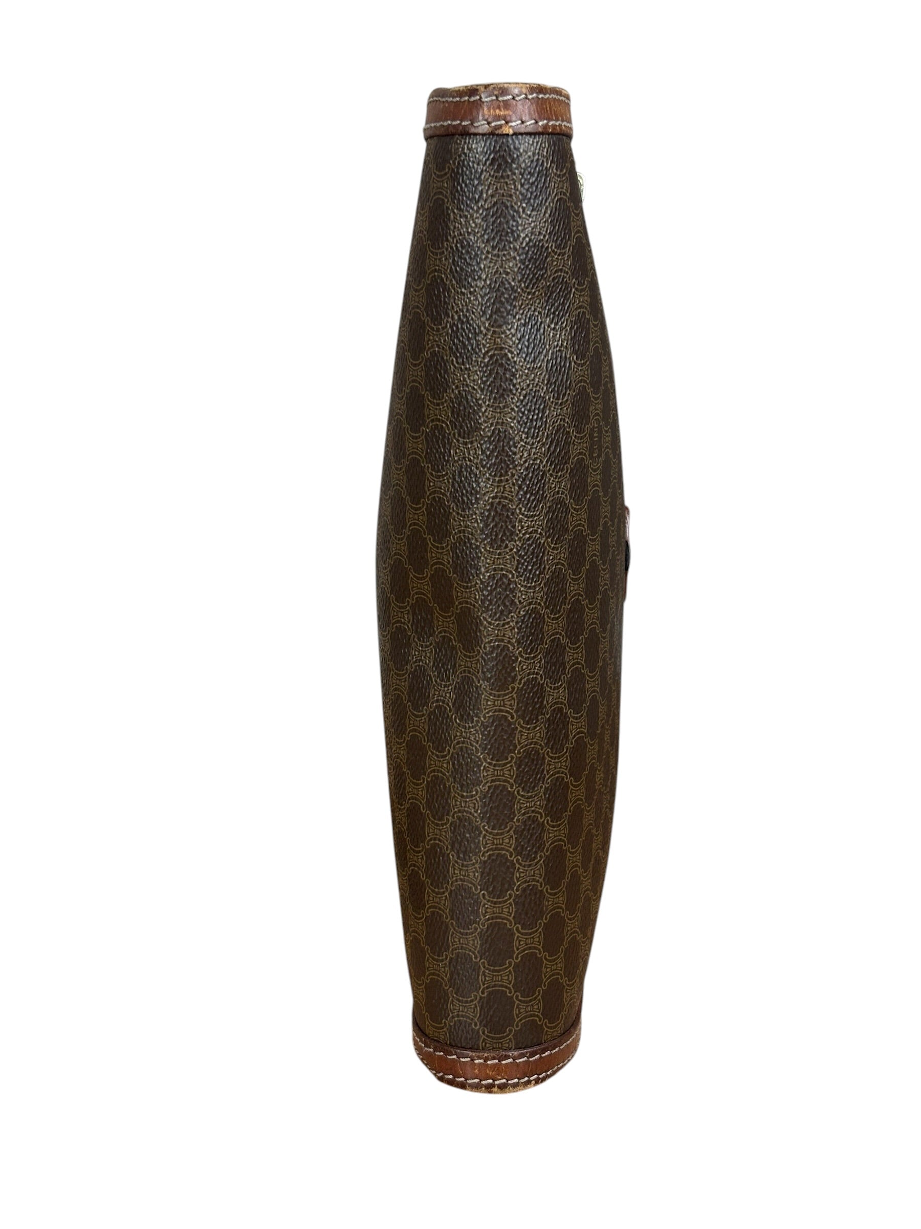 Celine Brown Leather Macadam Clutch