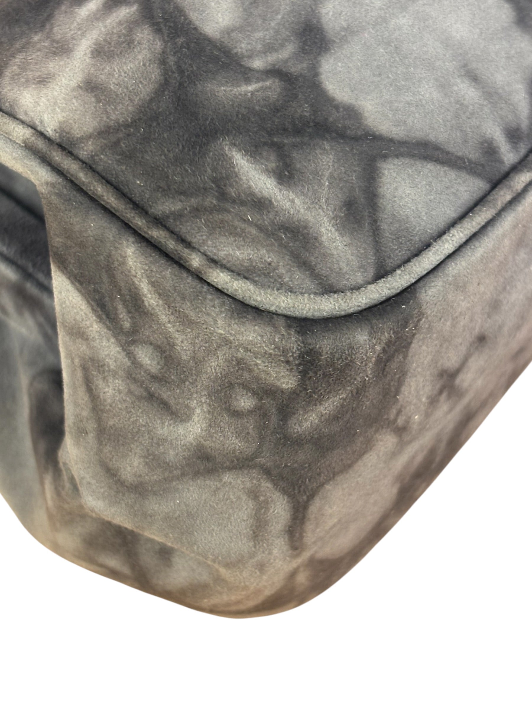 Prada Lux Grey Scamosciato Tie Dye Clutch Top Handbag