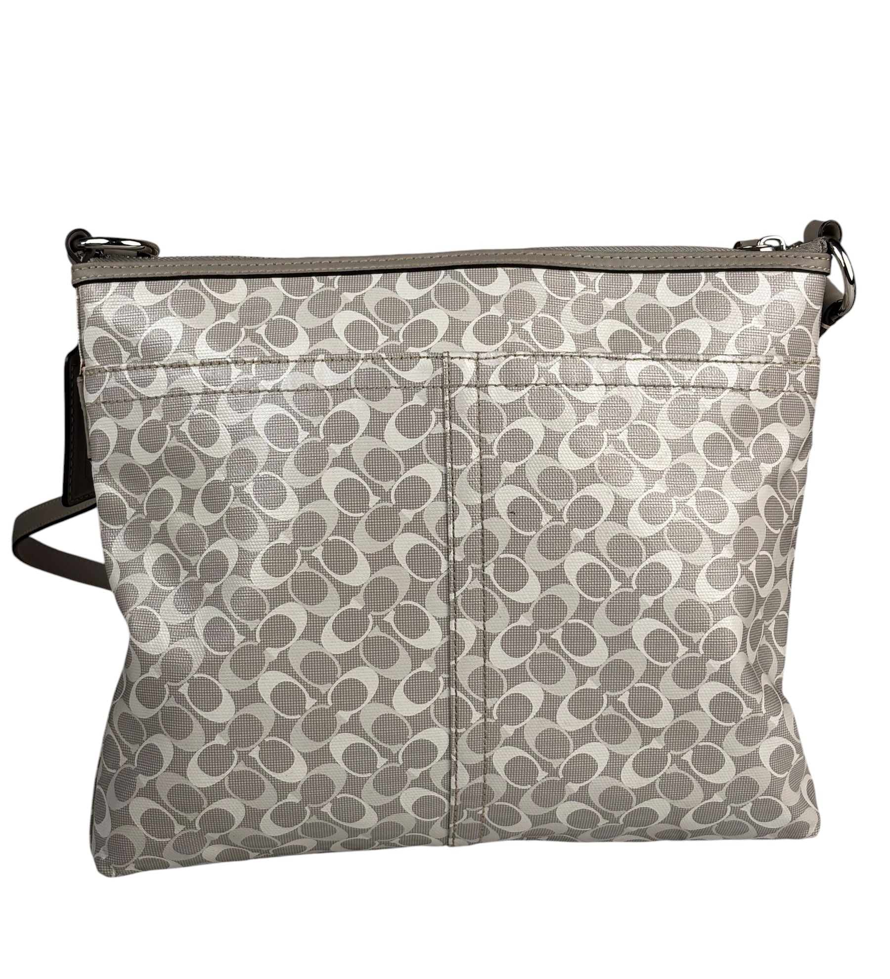 Coach Grey Patent Leather Signature Crossbody