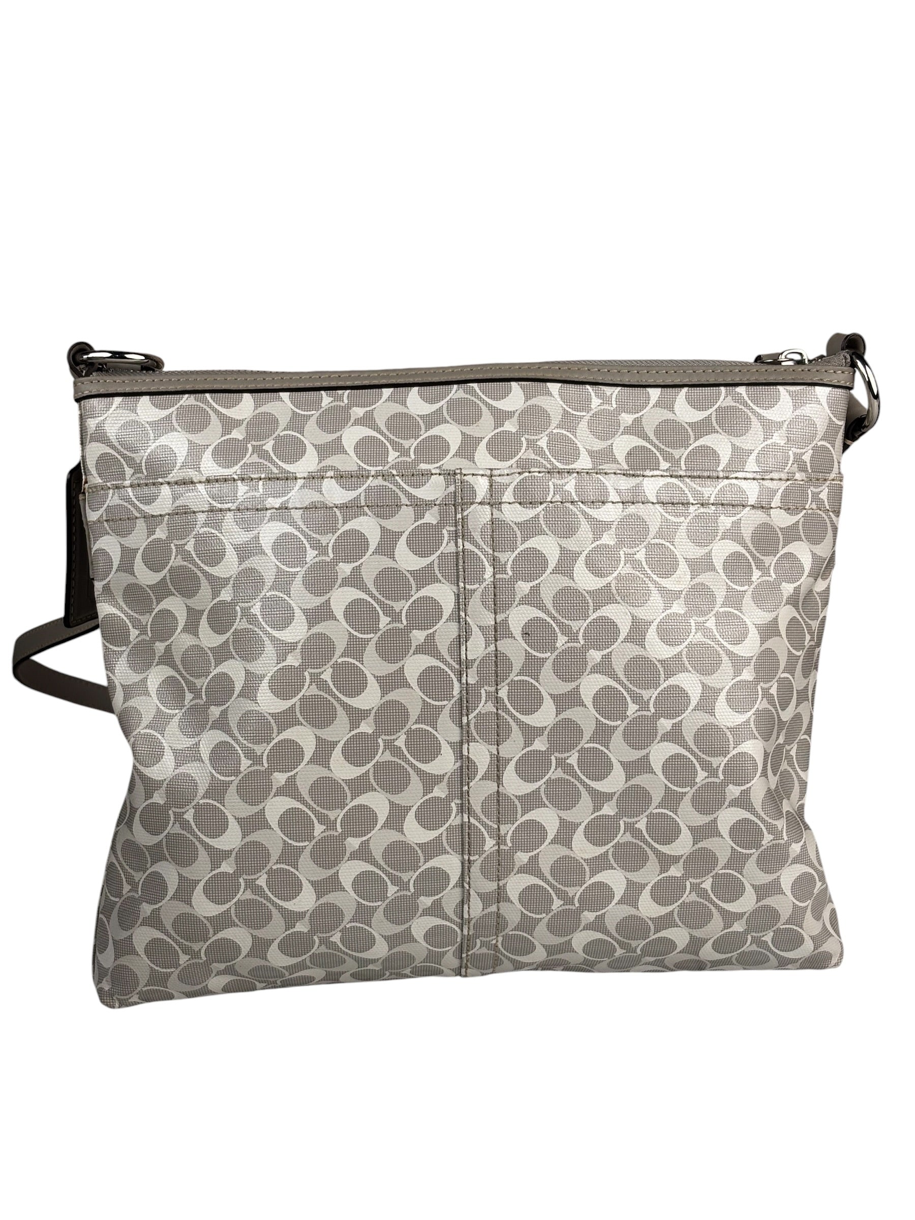 Coach Grey Patent Leather Signature Crossbody