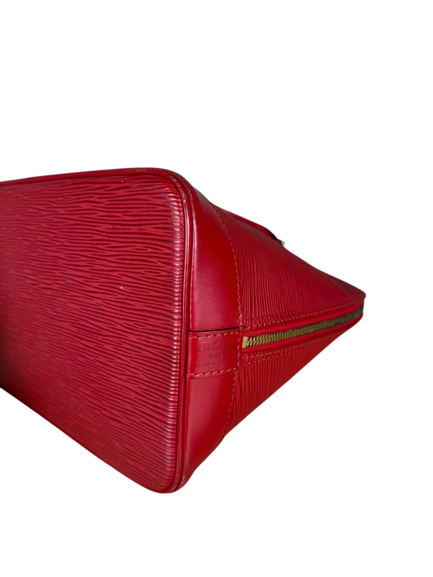 Louis Vuitton Red Epi Alma Handbag