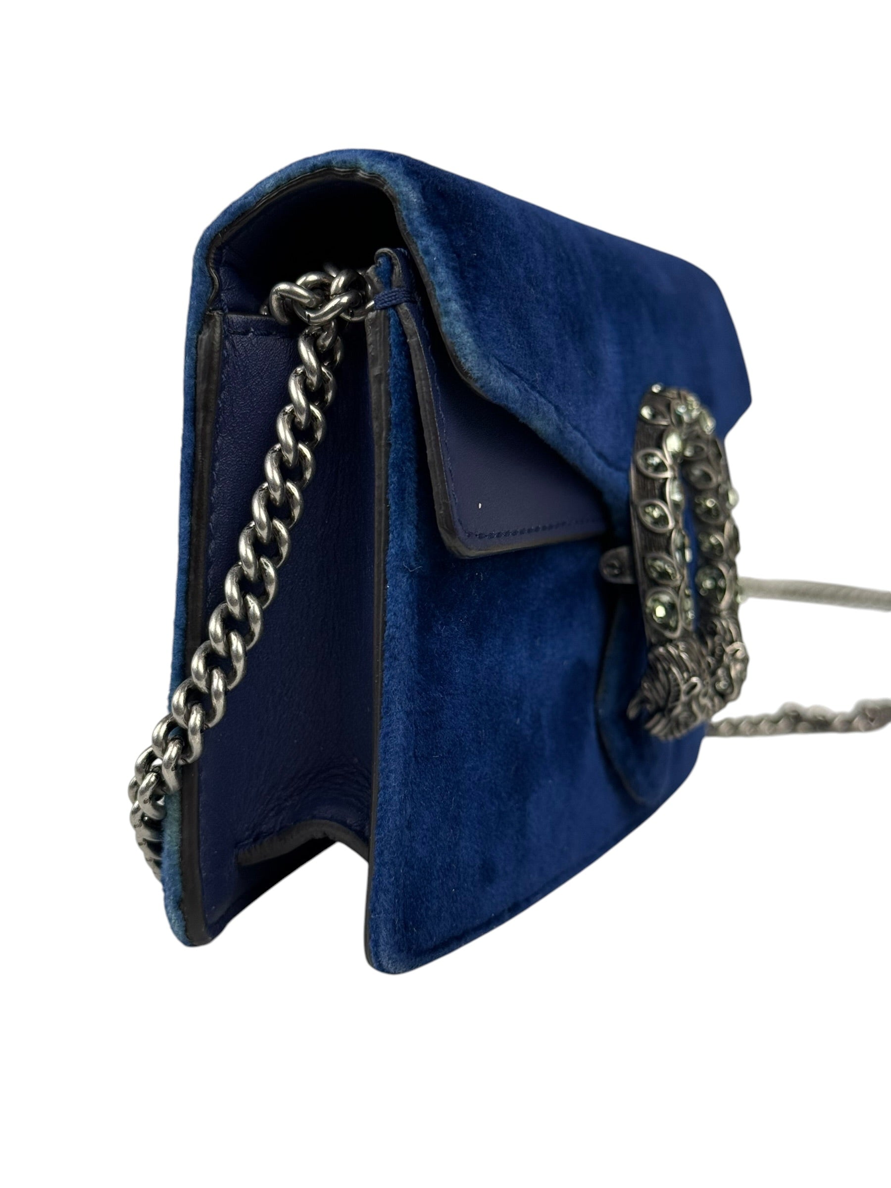Gucci Blue Velvet Mini Dionysus Chain Bag