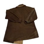 YSL Vintage Brown Lined Suede Button Down Jacket