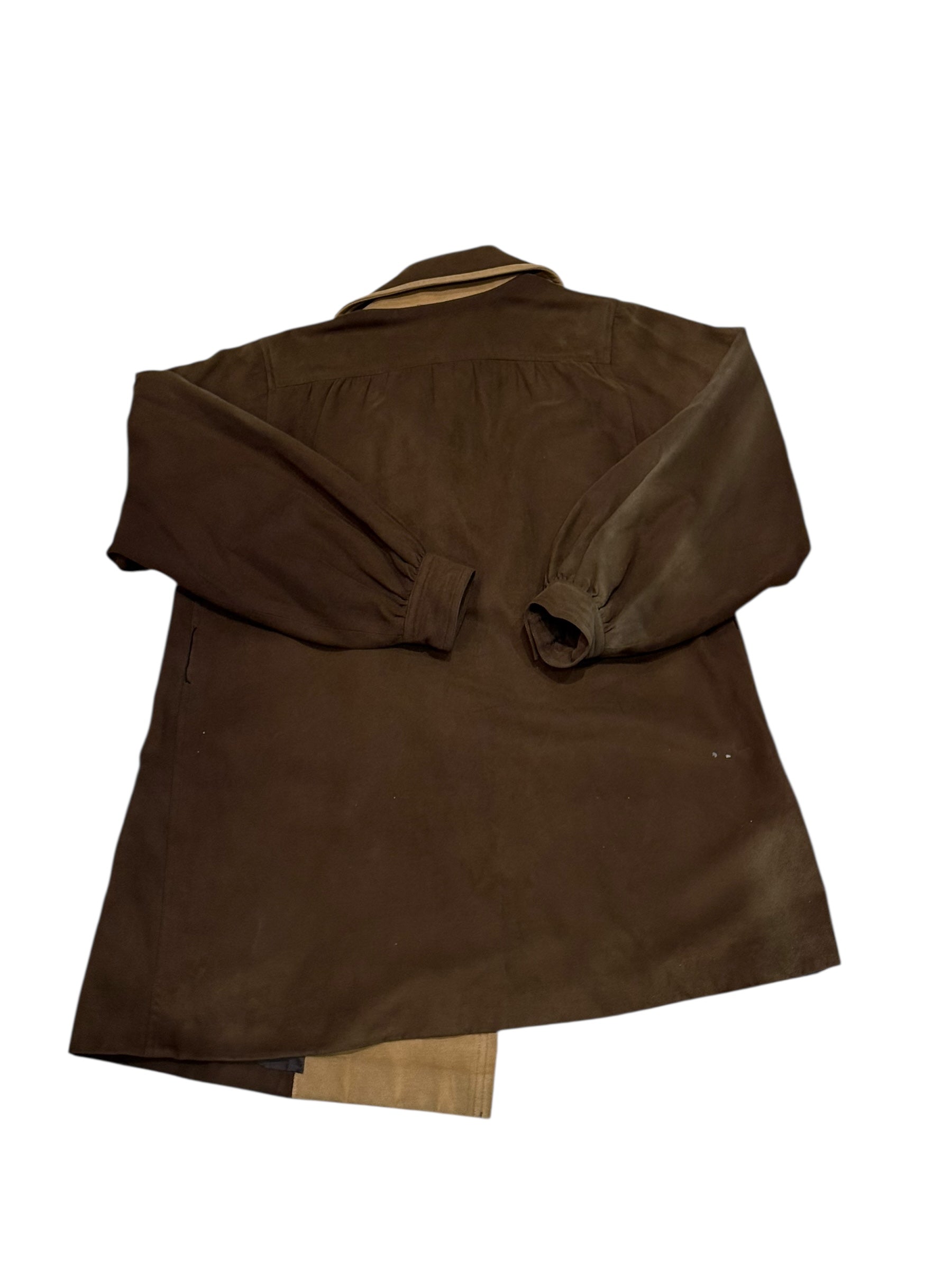 YSL Vintage Brown Lined Suede Button Down Jacket