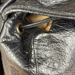 Balenciga Black Leather Classic Traveler Backpack