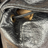 Balenciga Black Leather Classic Traveler Backpack