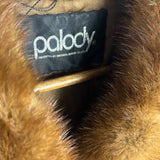 Palody Vintage Brown Fur Chevron Coat