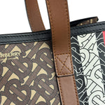Burberry Leather TB Monogram Stripe E-Canvas Tote Bag