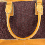 Celine Vintage Suede Macadam Leather Bowler Bag