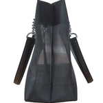 Balenciaga Black Leather Trim Mesh Duty Free Tote Bag
