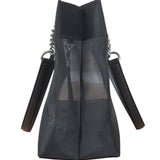 Balenciaga Black Leather Trim Mesh Duty Free Tote Bag