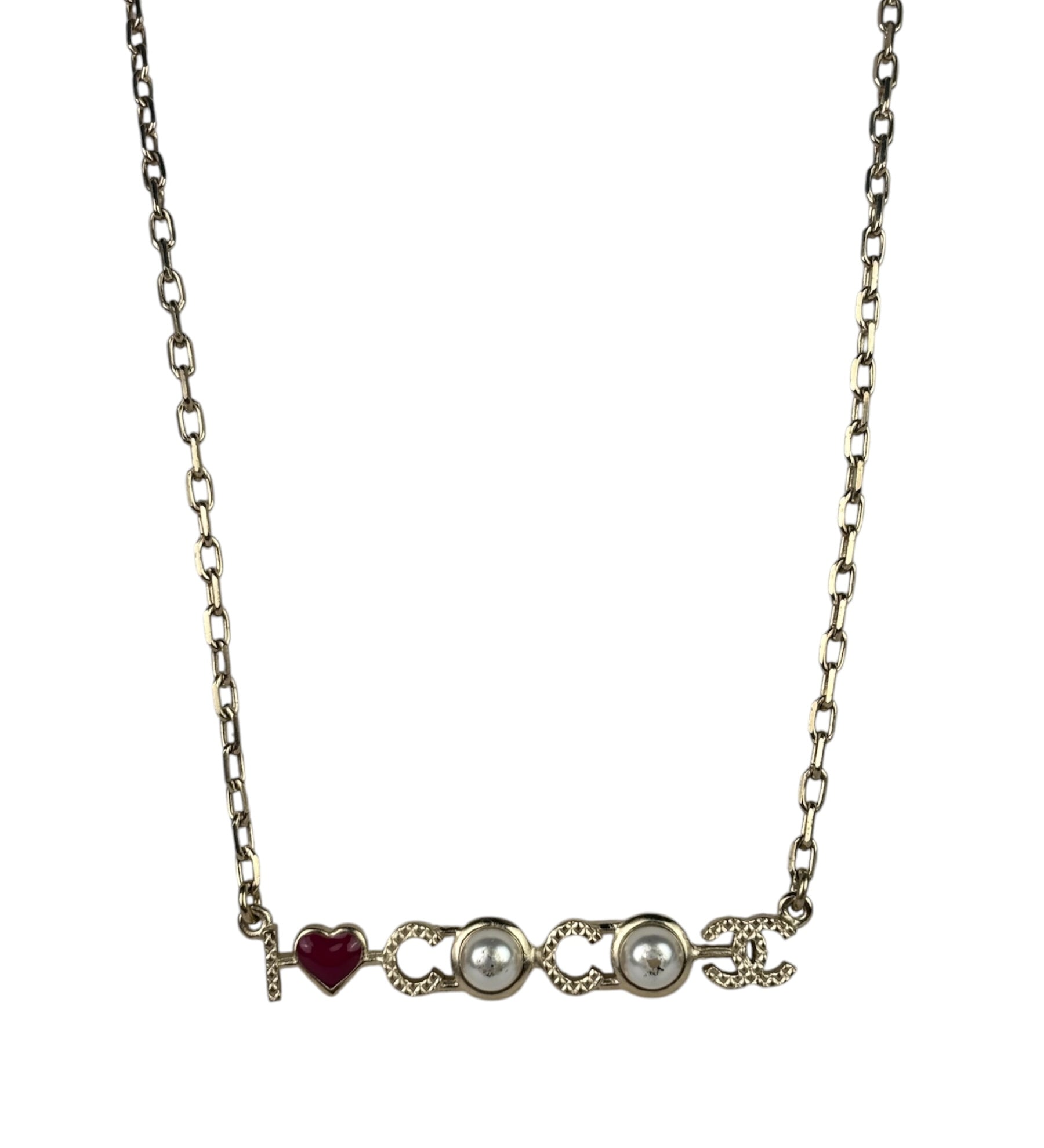 Chanel I love Coco Pearl & Heart Pendant Necklace
