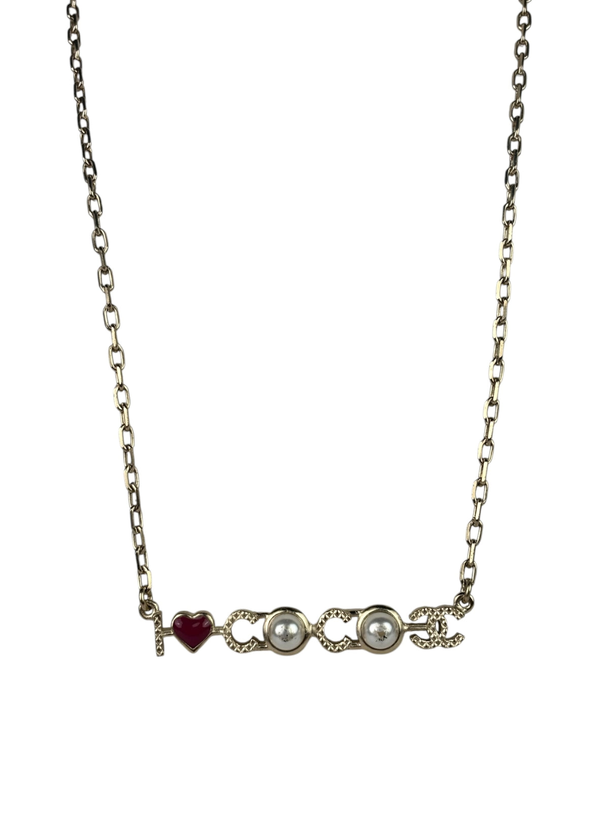 Chanel I love Coco Pearl & Heart Pendant Necklace