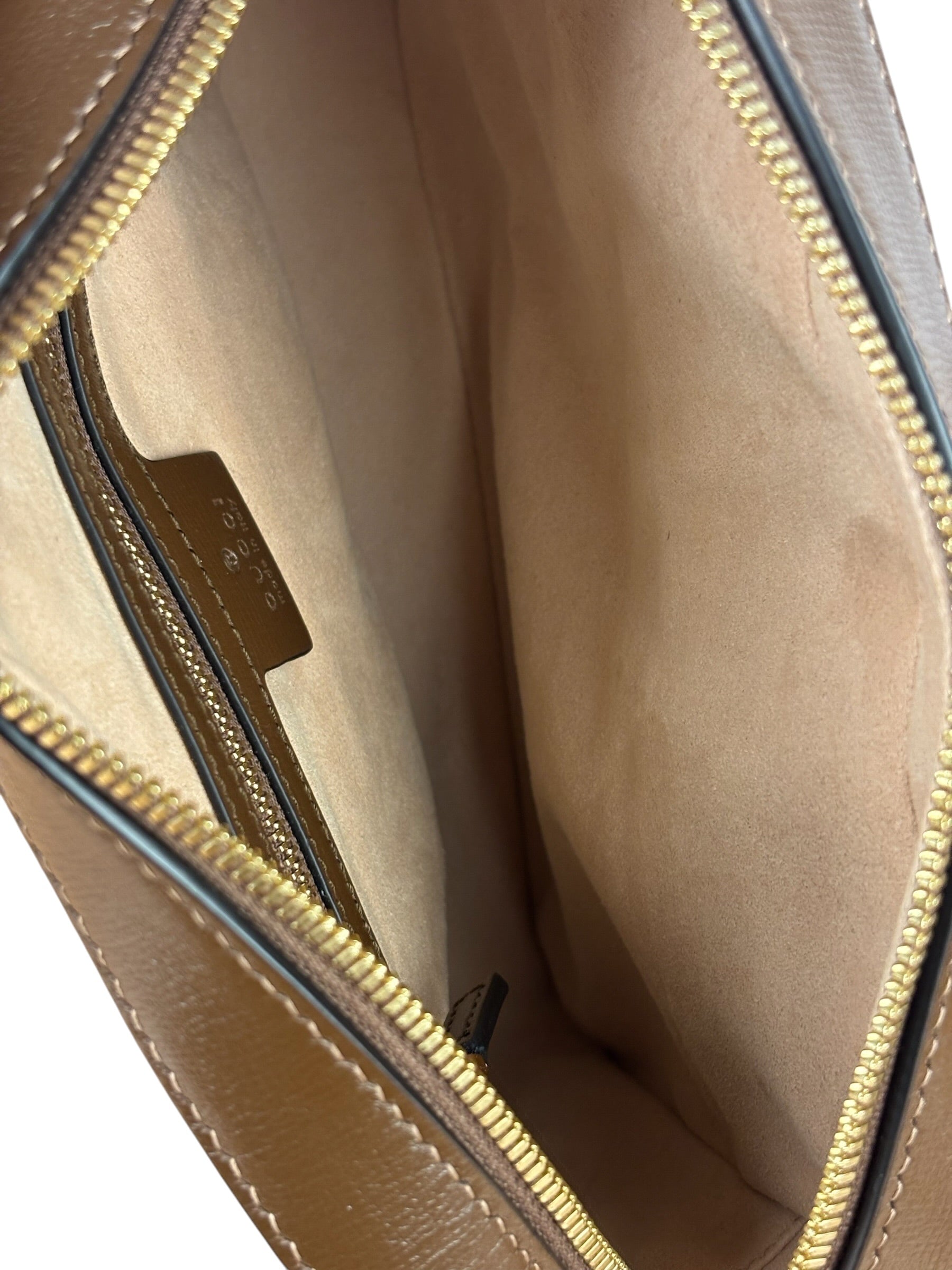 Gucci Brown Leather GG Horsebit Camera Bag 1955