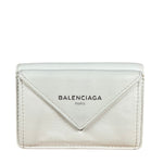 Balenciaga White Leather Papier Compact Wallet