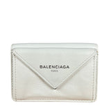 Balenciaga White Leather Papier Compact Wallet