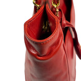 Chanel Vintage Red Quilted Lambskin Tote 1989