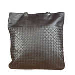 Bottega Veneta Chocolate Brown Leather Intercciato Tote Bag