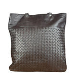 Bottega Veneta Chocolate Brown Leather Intercciato Tote Bag
