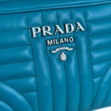 Prada Teal Diagramme Leather Chain Crossbody