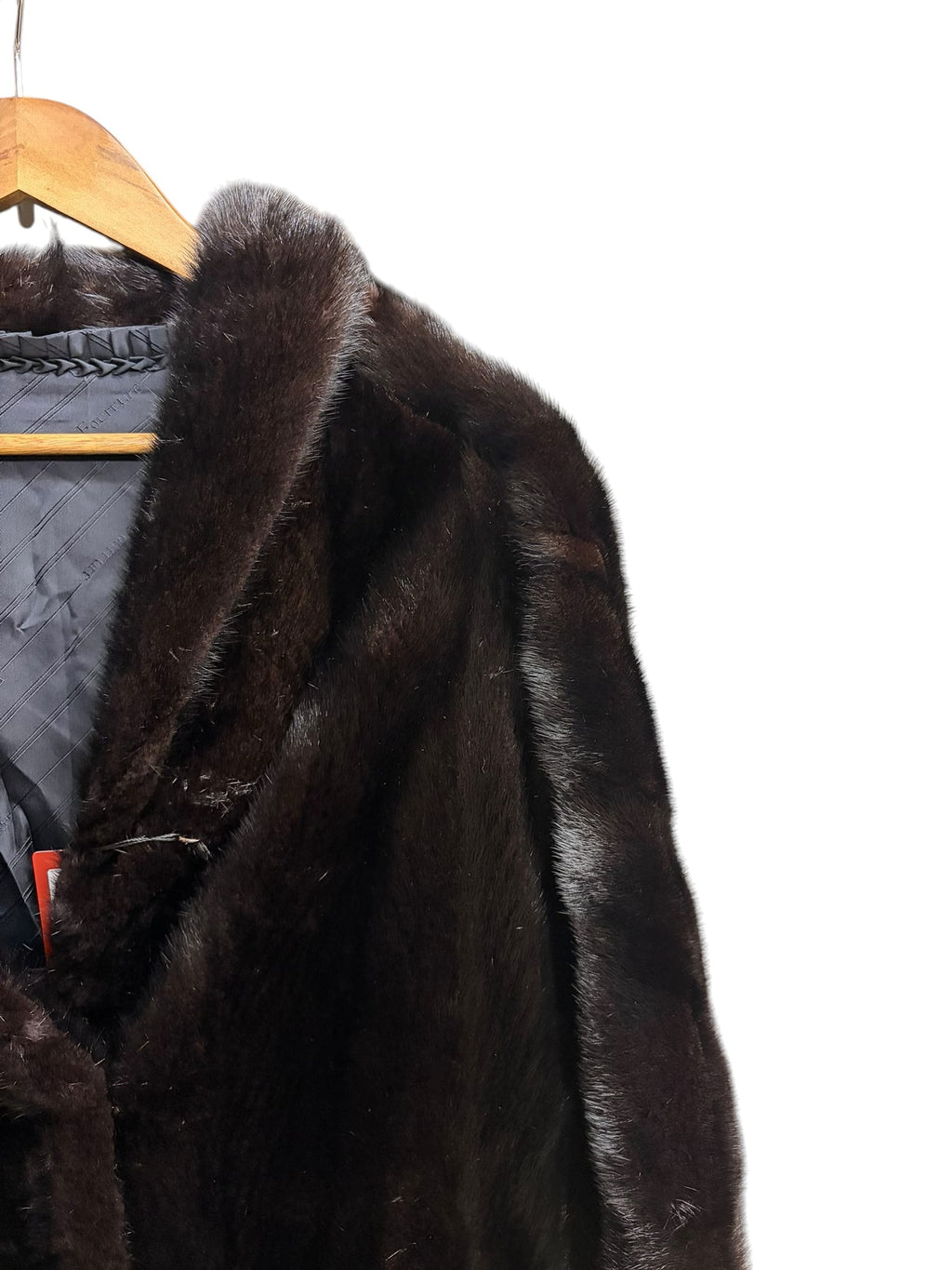 Vintage Diamond Fashion Dark Brown Mink Fur Coat