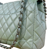 Chanel Light Sage Green Medium Classic Flap Shoulder Bag 2008
