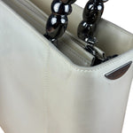 Christain Dior Leather Chrome Beaded Malice Tote Bag