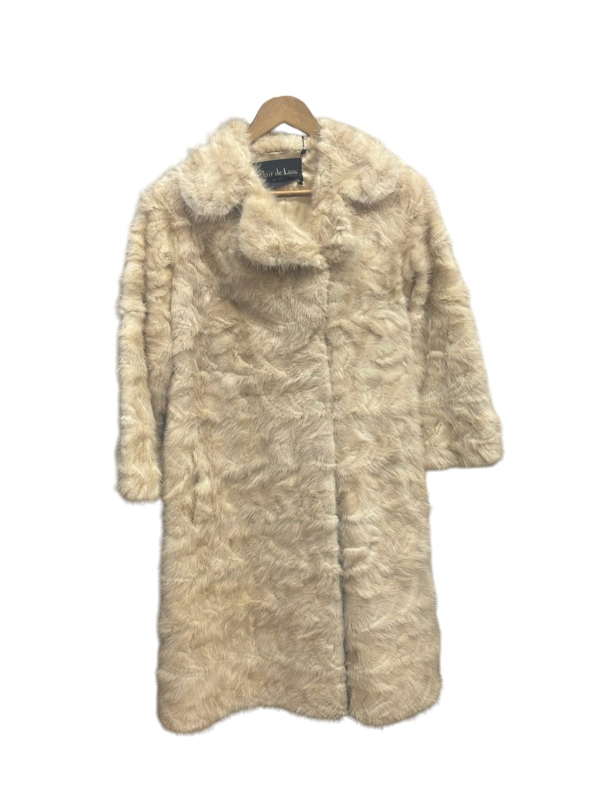 Vintage Ivory Clair de Lune by Emba Long Fur Coat