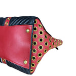 Miu Miu Leather Rings Red Biker Tote