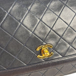 Chanel Vintage Navy Quilted Lambskin Flap Bag 1989