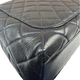Chanel Vintage Black Caviar Quilted Leather Kelly Top Handle Bag 1996