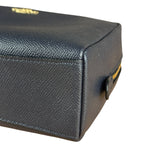 Coach Cosmetic Pouch Navy Blue Pebbled Leather