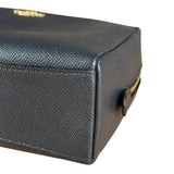 Coach Cosmetic Pouch Navy Blue Pebbled Leather