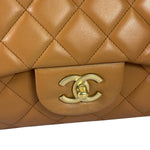 Chanel Caramel Brown Quilted Lambskin Large Shoulder Bag 2009