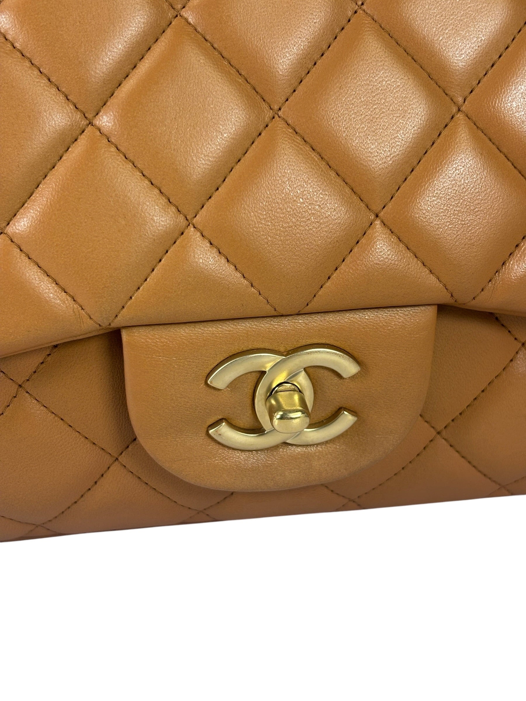 Chanel Caramel Brown Quilted Lambskin Large Shoulder Bag 2009