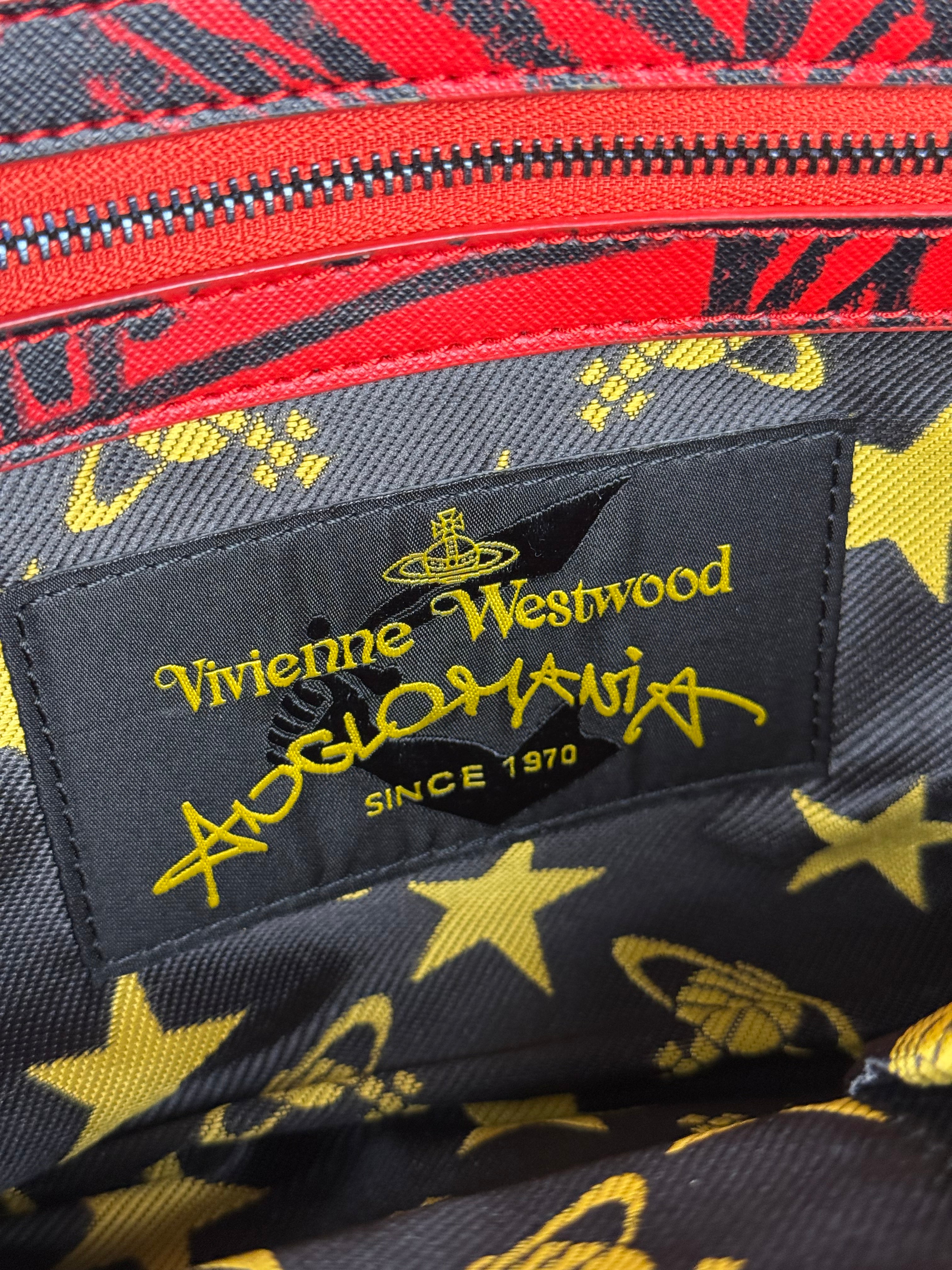 Vivienne Westwood Grafiti Plaid Boston Bag