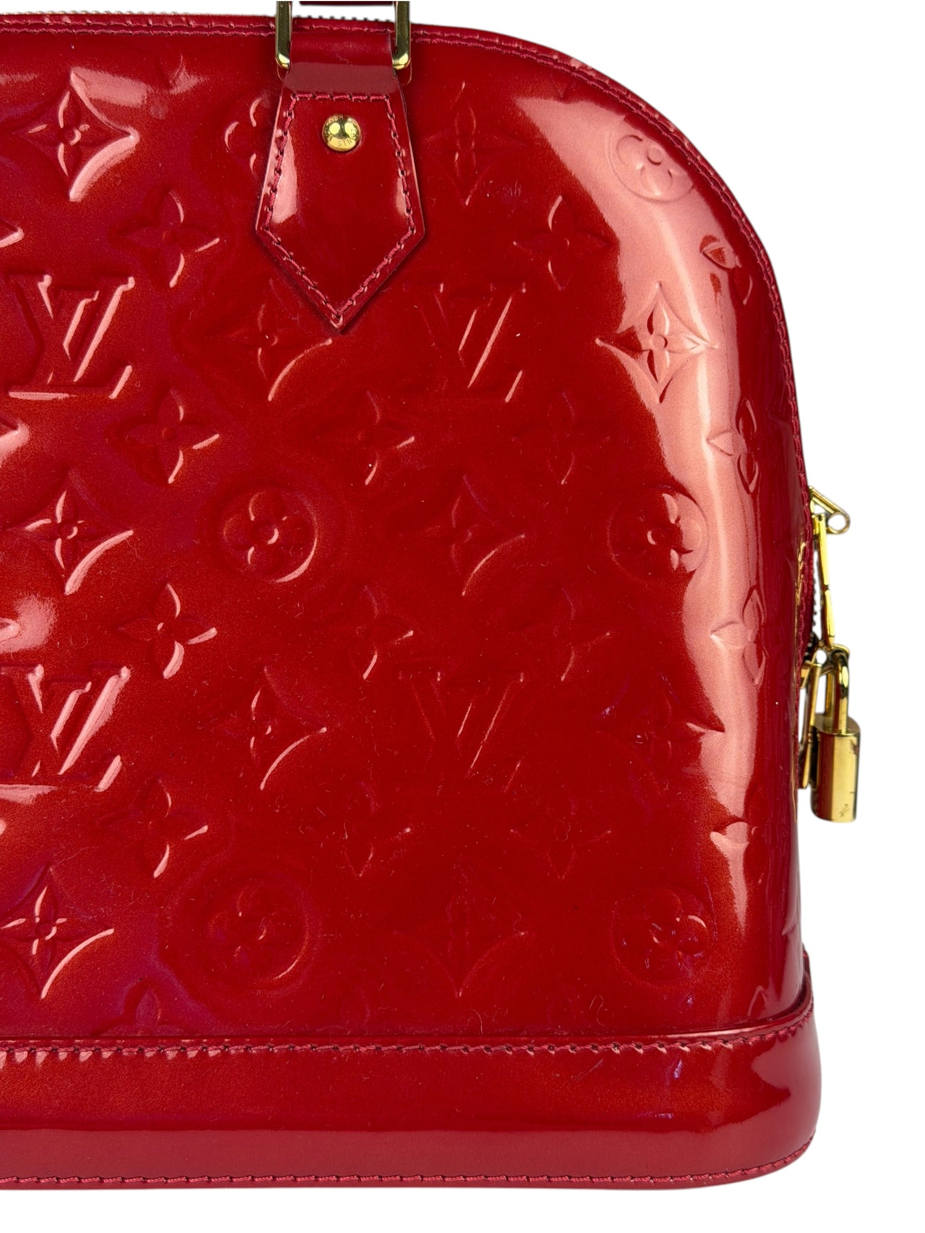 Louis Vuitton Red Vernis Alma MM Handbag