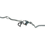 Christian Dior Vintage Crown Rhinestone Pendant Logo Necklace