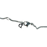 Christian Dior Vintage Crown Rhinestone Pendant Logo Necklace
