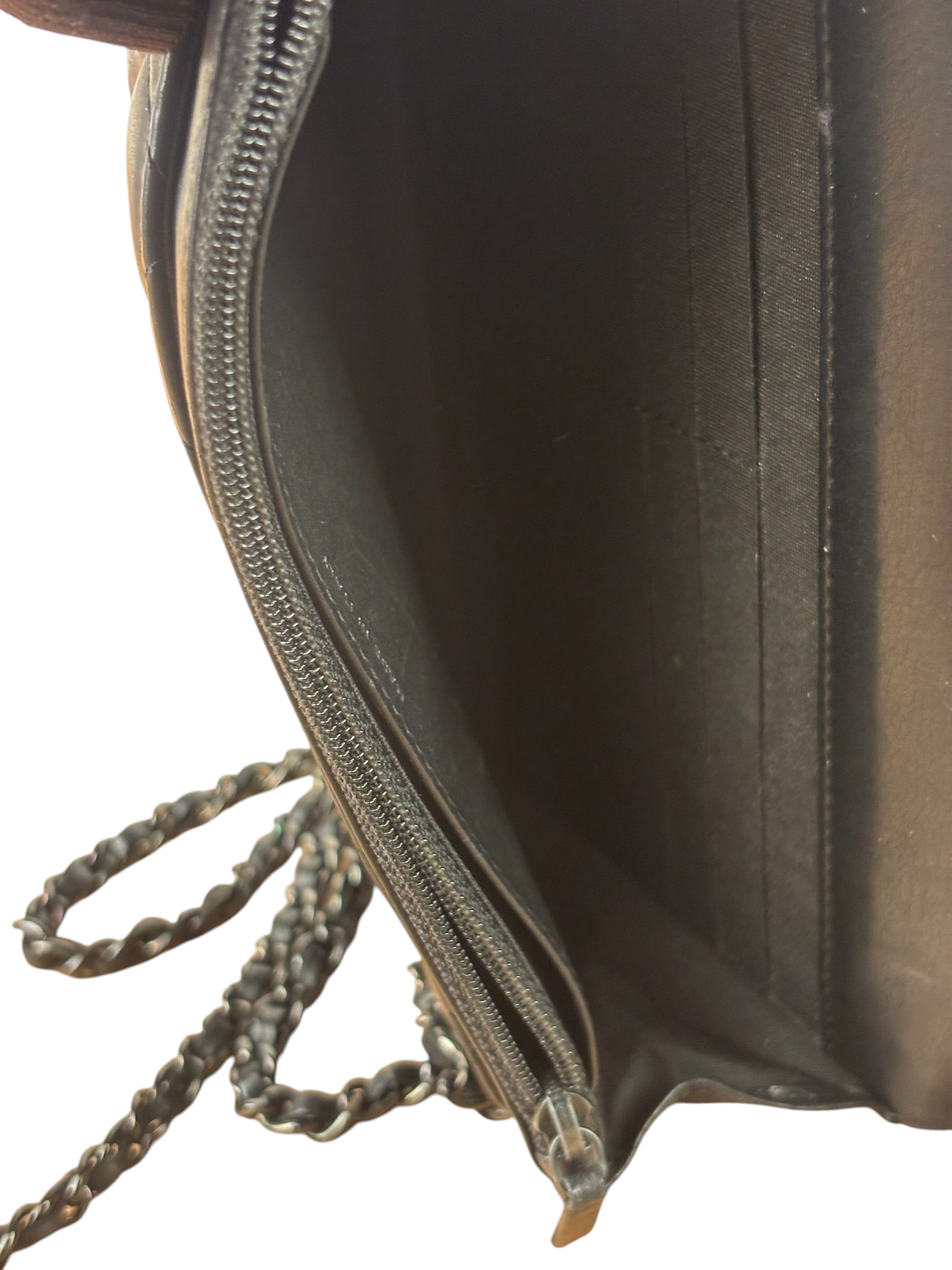 Chanel Black Quilted Lambskin Boy Flap Wallet On Chain 2014