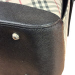 Burberry Black/Beige Saffiano Leather Trim Nova Check Hobo Bag