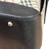 Burberry Black/Beige Saffiano Leather Trim Nova Check Hobo Bag