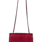 Chanel Classic Double Flap Python Bag Pink 2014