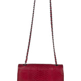 Chanel Classic Double Flap Python Bag Pink 2014