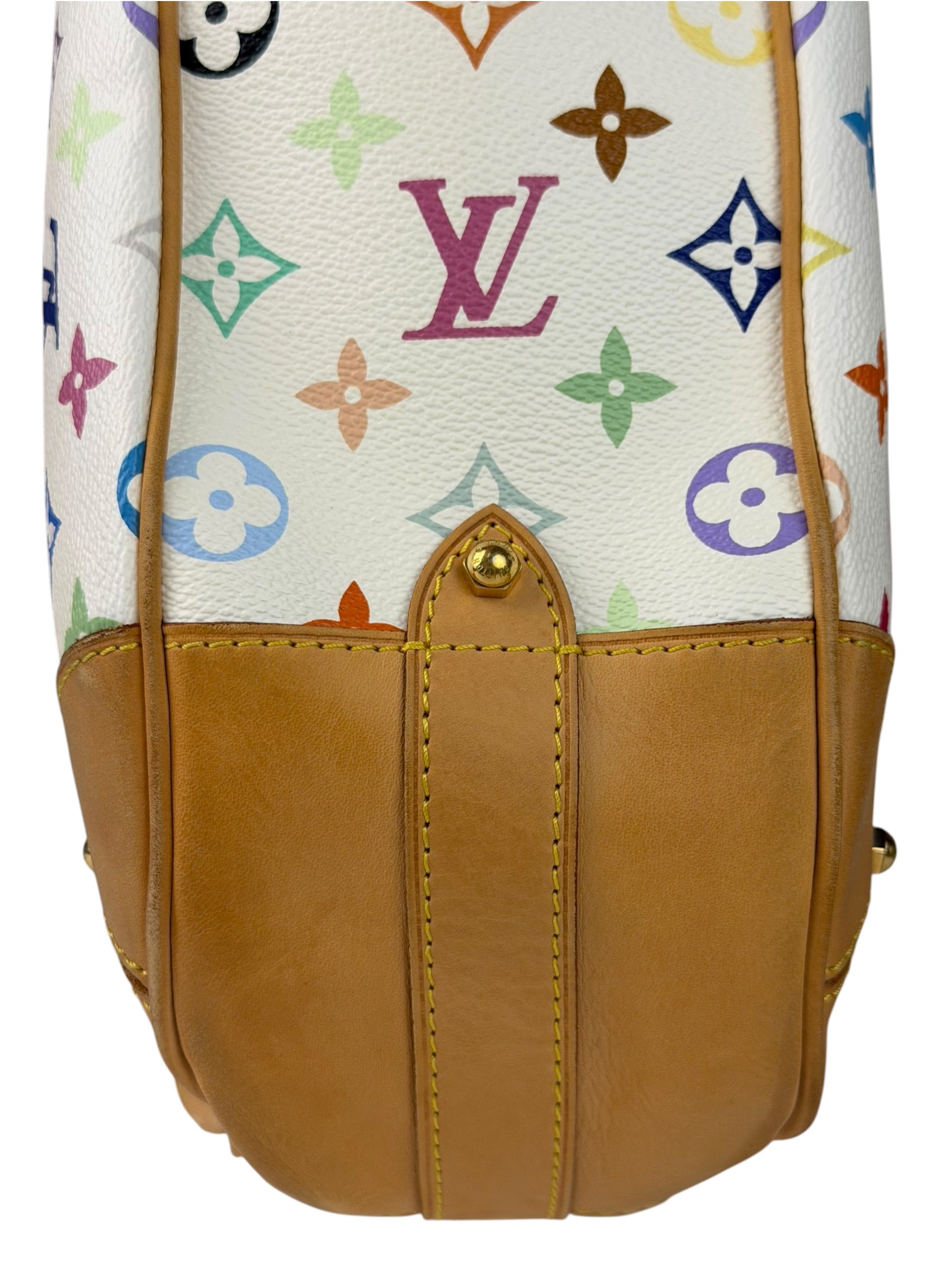 Louis Vuitton White Murakami Greta Hobo Shoulder Bag