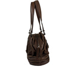 Chanel Brown Leather Essential Square Stitch Bowler Bag 2007