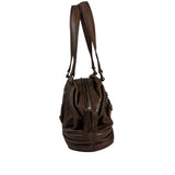 Chanel Brown Leather Essential Square Stitch Bowler Bag 2007